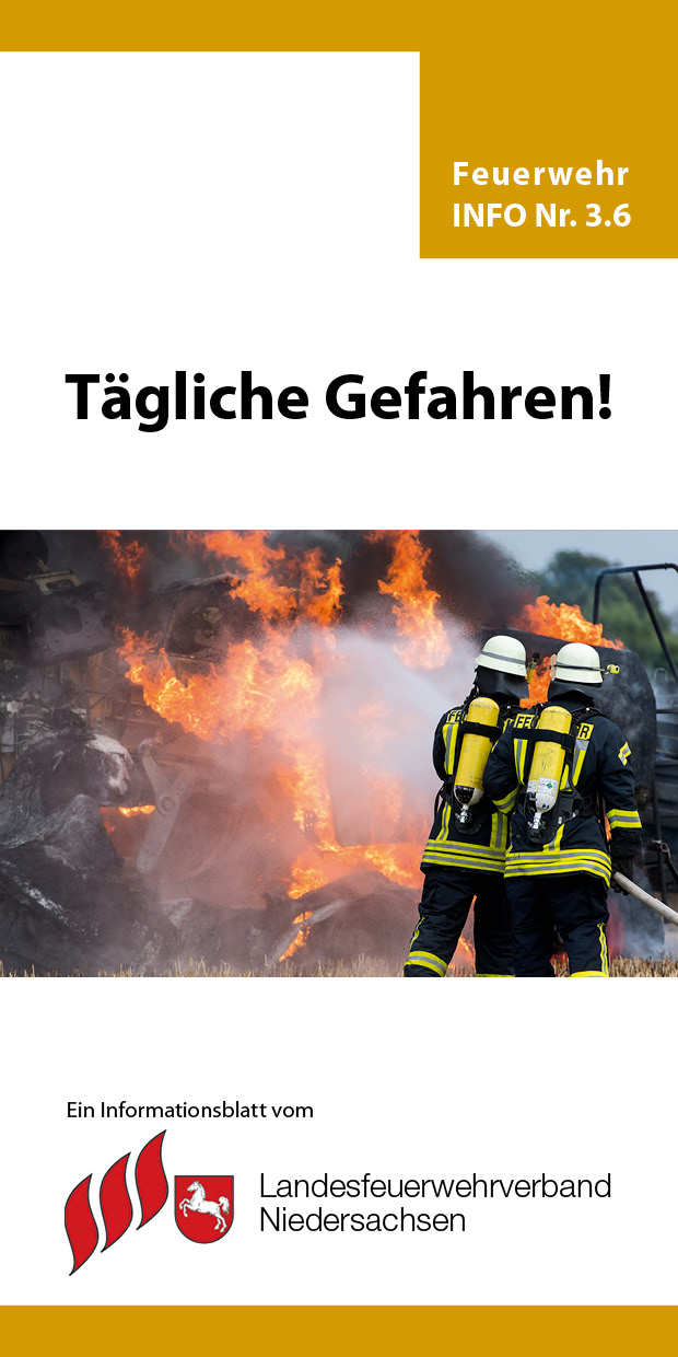 Faltblatt Feuerwehrmänner löschen Feuer